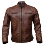 Men’s Brown Biker Leather Jacket