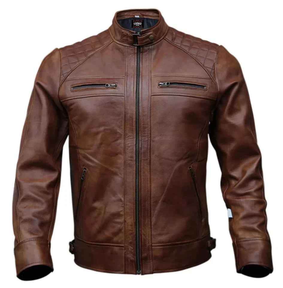 Men’s Brown Biker Leather Jacket