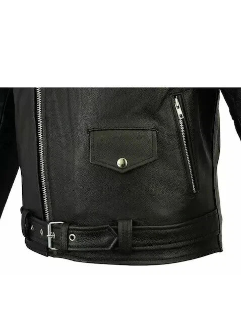 Men’s Café Racer Biker Leather Jacket