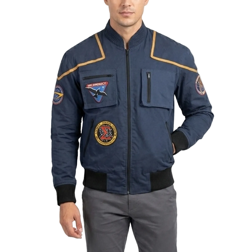 Men Star Trek Enterprise NX-01 Flight Bomber Jacket