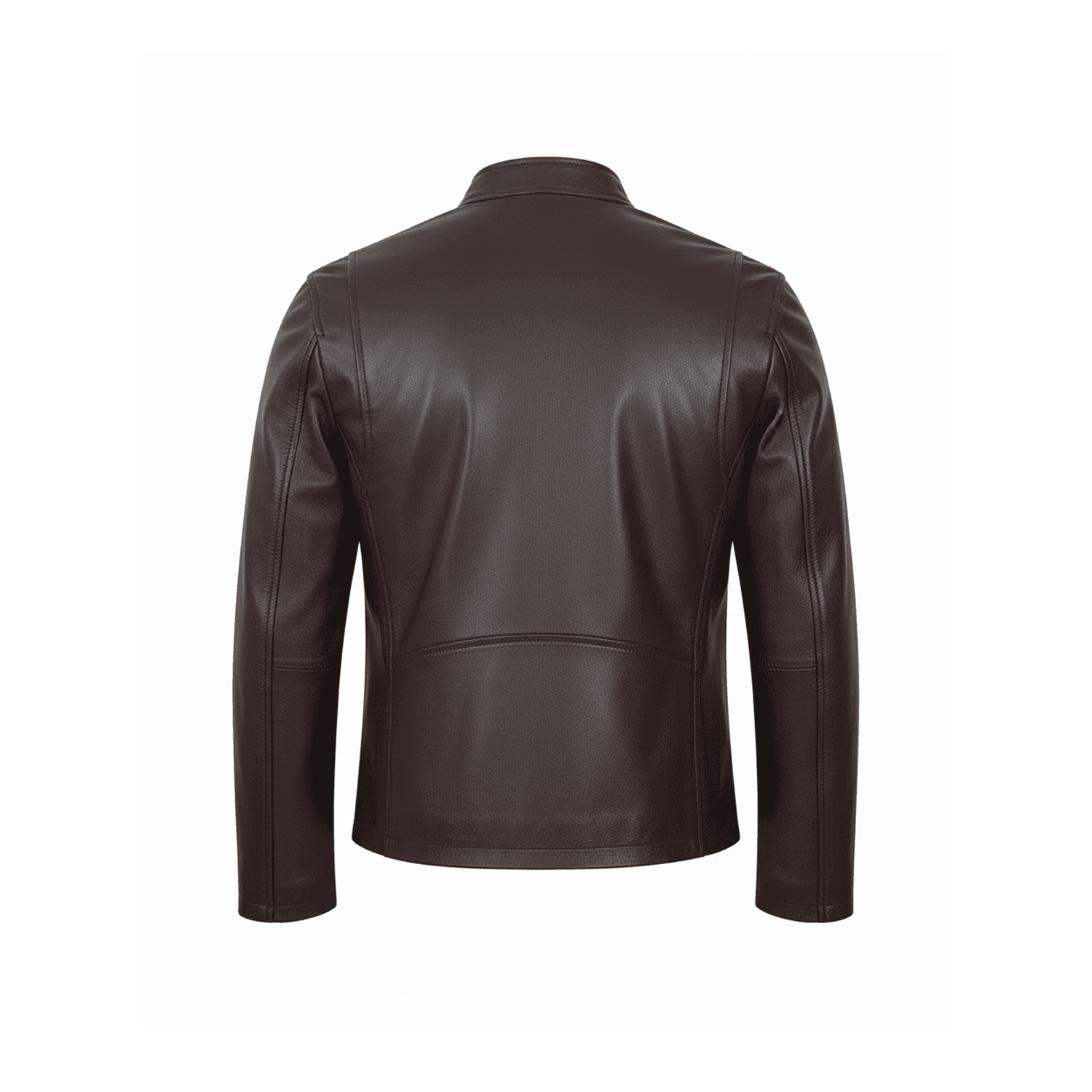 Brown leather jacket on a white background