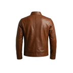 Men’s Brown Lambskin Leather Cafe Racer Jacket