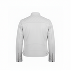 Light gray leather jacket on a white background