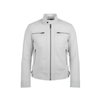 Light gray jacket with zippers on a white background