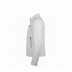White jacket with a zipper on a white background
