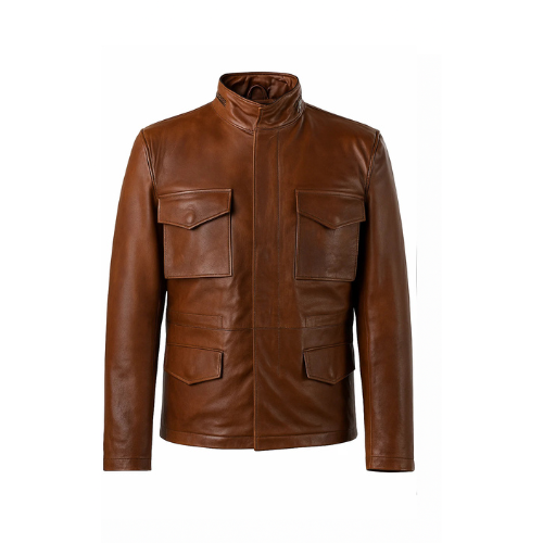 Men's Classic Military M-65 Leather Jacket
