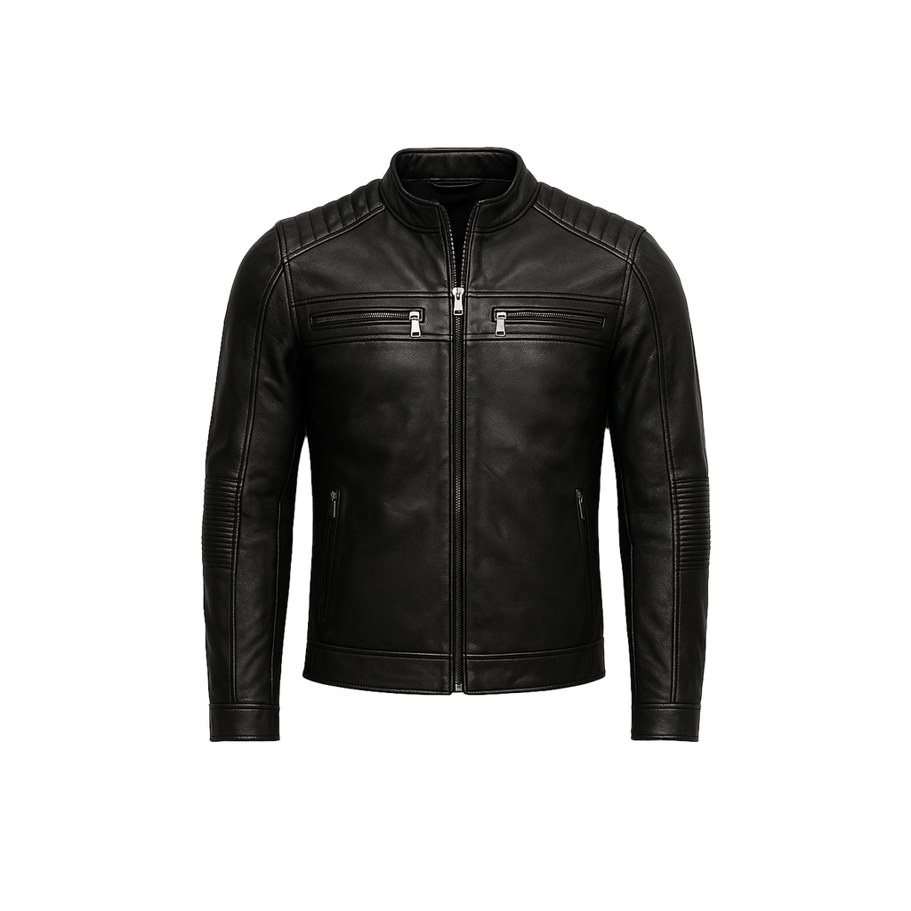 Men's Black Café Racer Leather Jacket