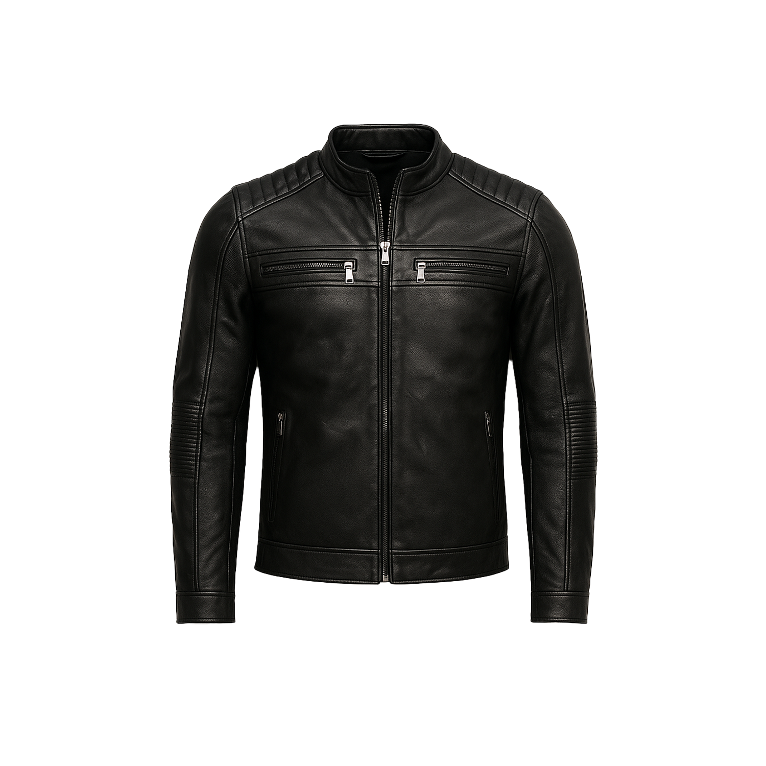 Men's Black Café Racer Leather Jacket