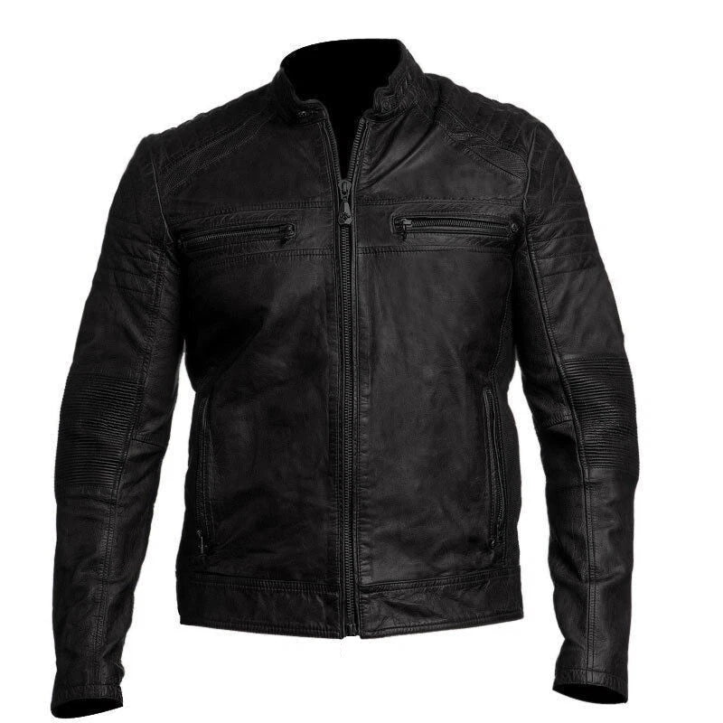 Men's Black Café Racer Leather Jacket