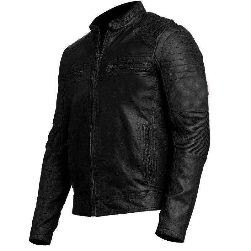 Men's Black Café Racer Leather Jacket