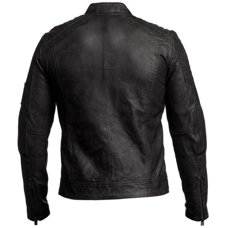 Men's Black Café Racer Leather Jacket