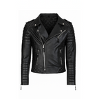 Men’s Genuine Lambskin Leather Quilted Biker Jacket