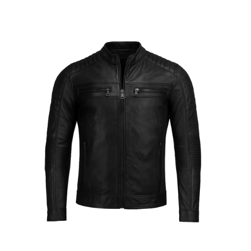 Men's Black Café Racer Leather Jacket