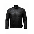 Men’s Black Genuine Leather Biker Jacket