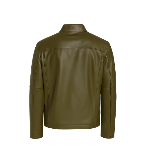 Men’s Olive Green Lambskin Leather Jacket
