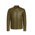 Men’s Olive Green Lambskin Leather Jacket