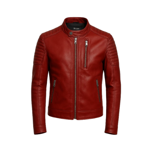 Men’s Genuine Lambskin Leather Biker Jacket