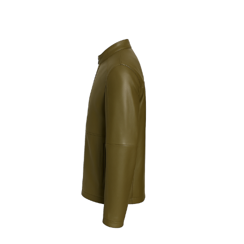 Men’s Olive Green Lambskin Leather Jacket