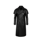 Black leather coat on a white background