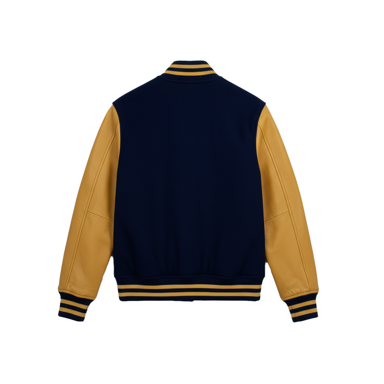 Blue and yellow varsity letterman jacket for men – stylish college baseball design