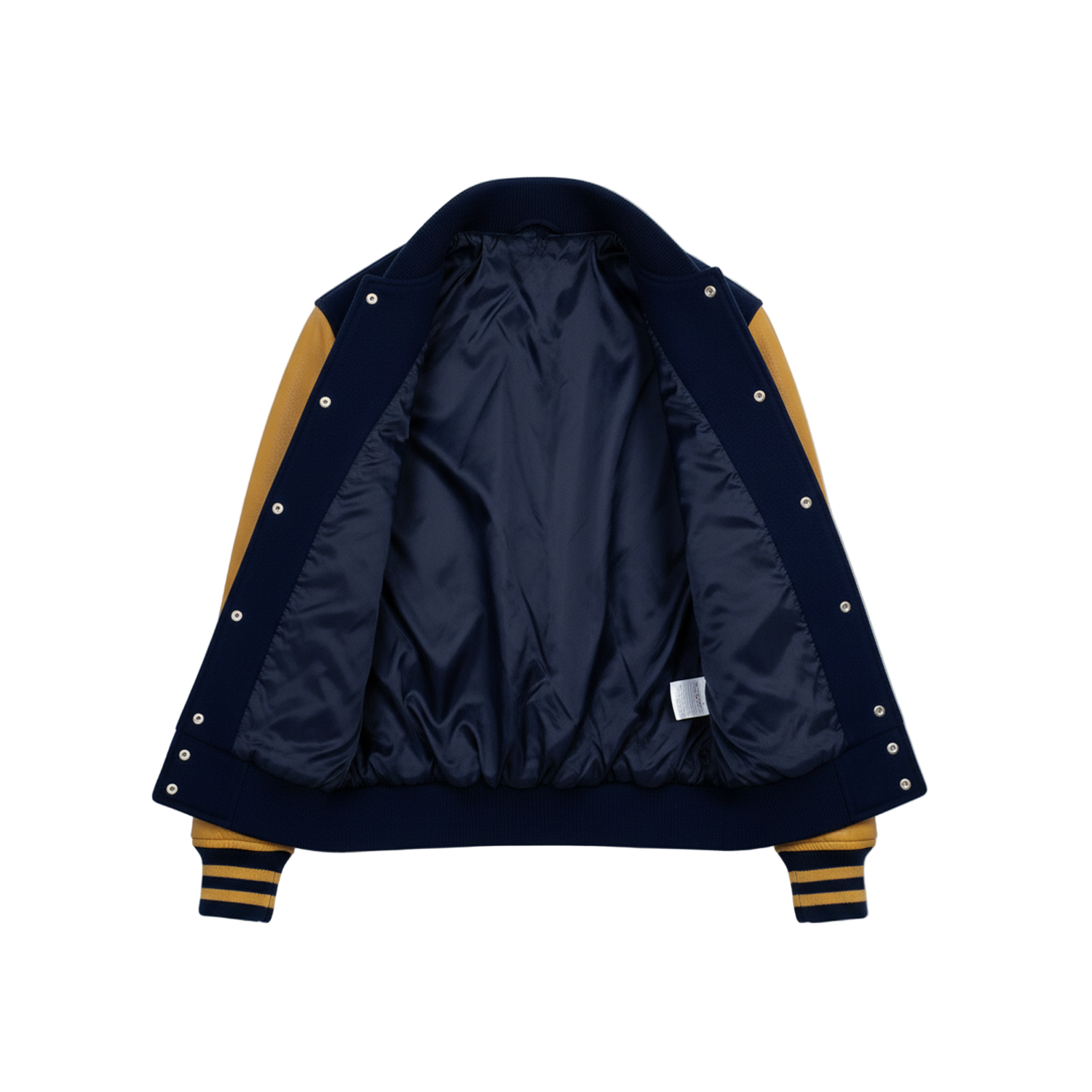 Blue and yellow varsity letterman jacket for men – stylish college baseball design