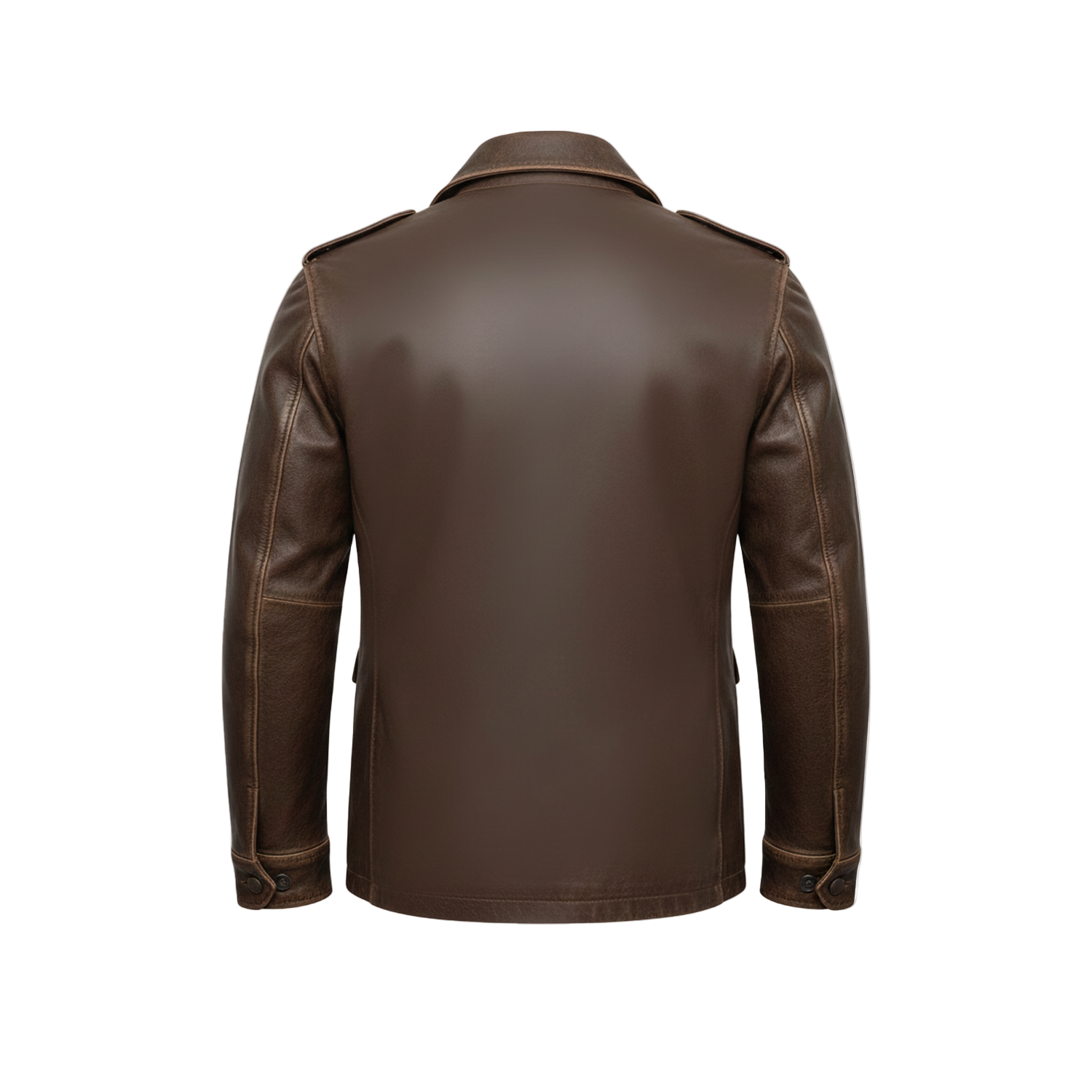 Mens brown leather field jacket