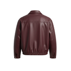 Men's  Burgundy Leather Jacket