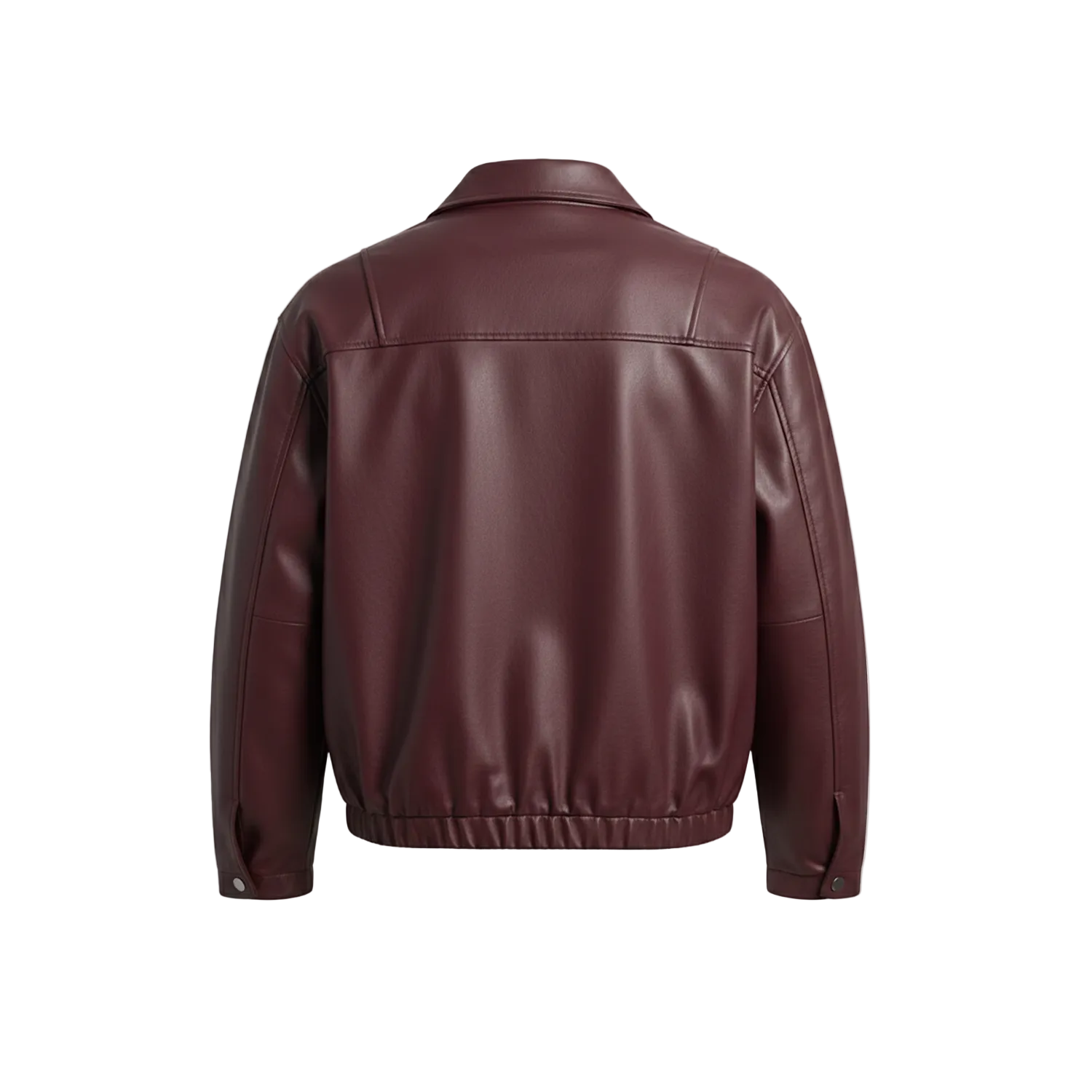 Men's  Burgundy Leather Jacket