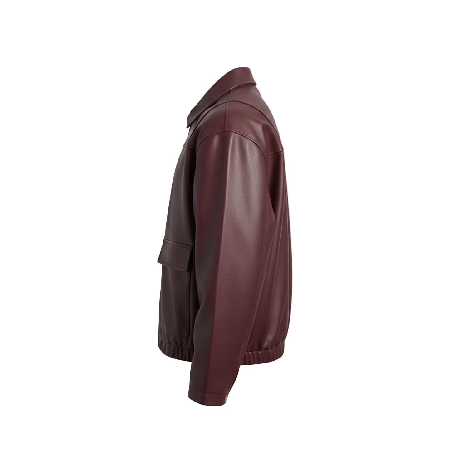 Men's  Burgundy Leather Jacket