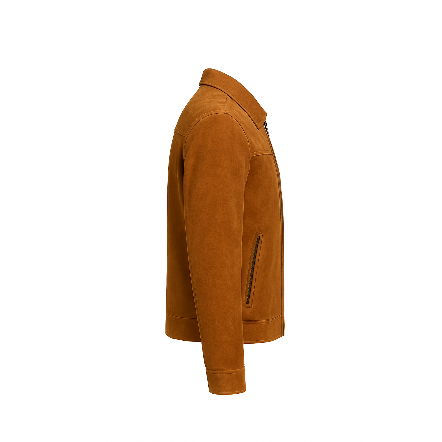 Men’s Classic Brown Suede Leather Bomber Jacket
