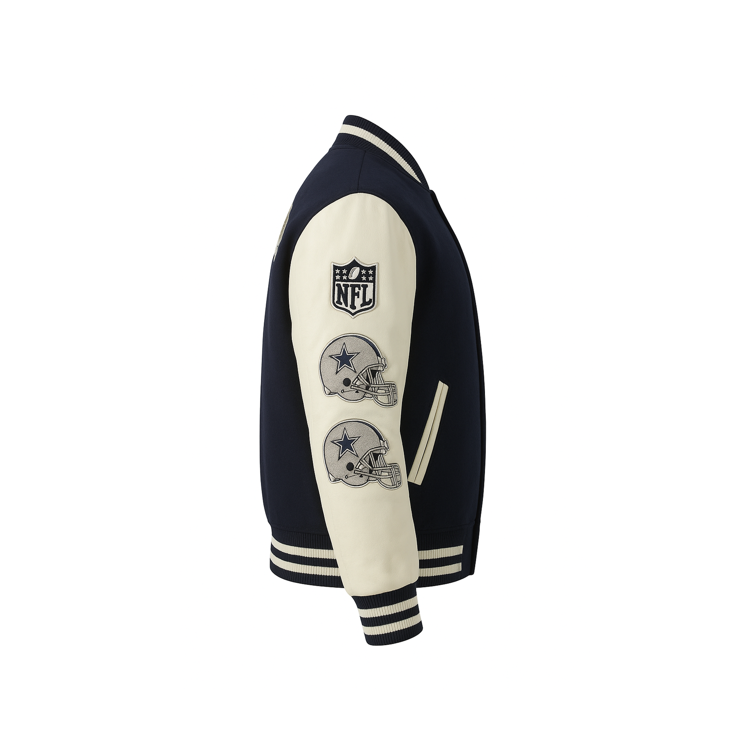 Dallas Cowboys Full Snap Wool Leather Varsity Jacket