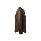 Brown leather jacket on a white background