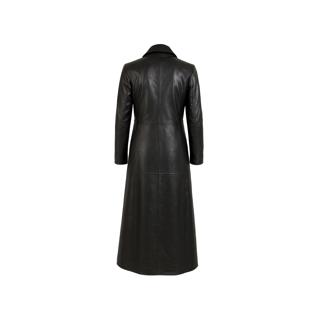 Black leather coat on a white background