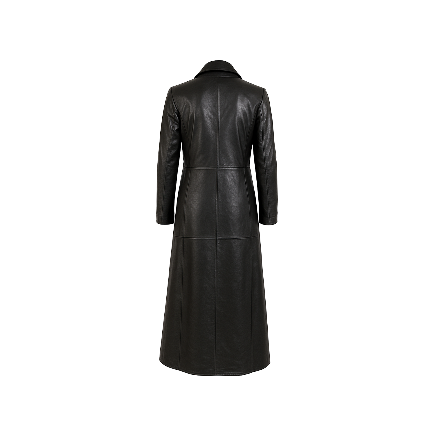 Black leather coat on a white background