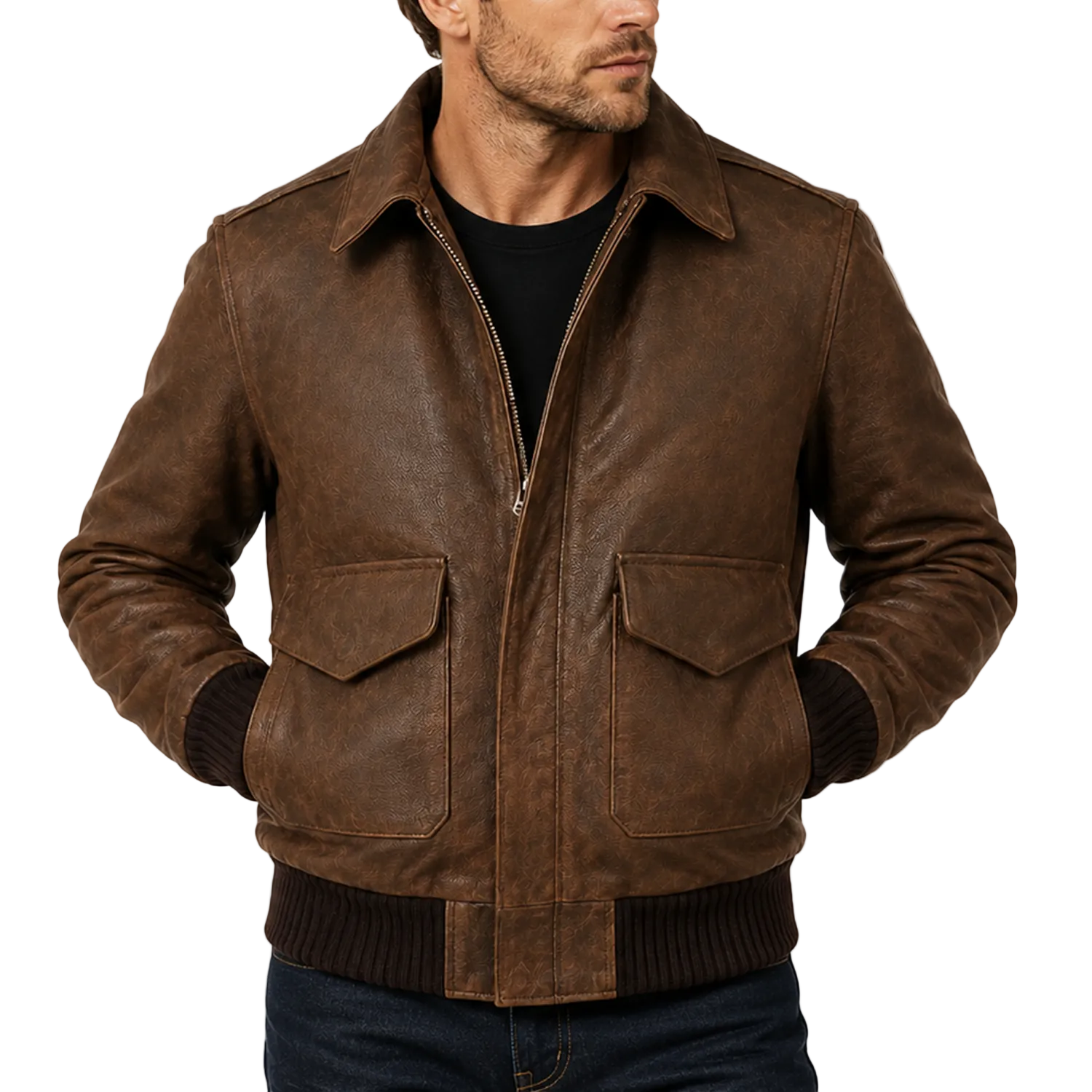 Men's A2 Flight Aviator Bomber Jacket