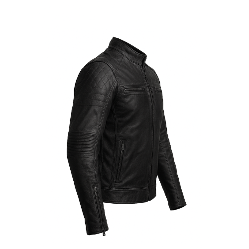 Men's Black Café Racer Leather Jacket