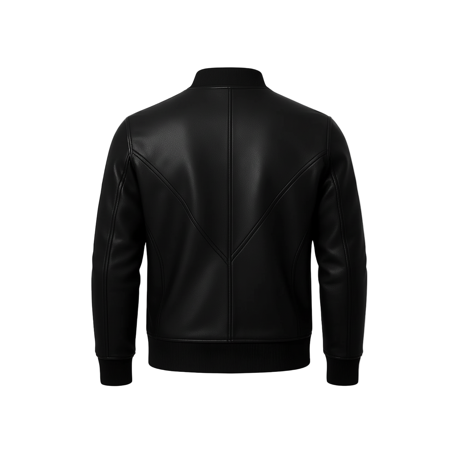 Men’s slim fit black sheepskin bomber leather jacket handmade lightweight coat