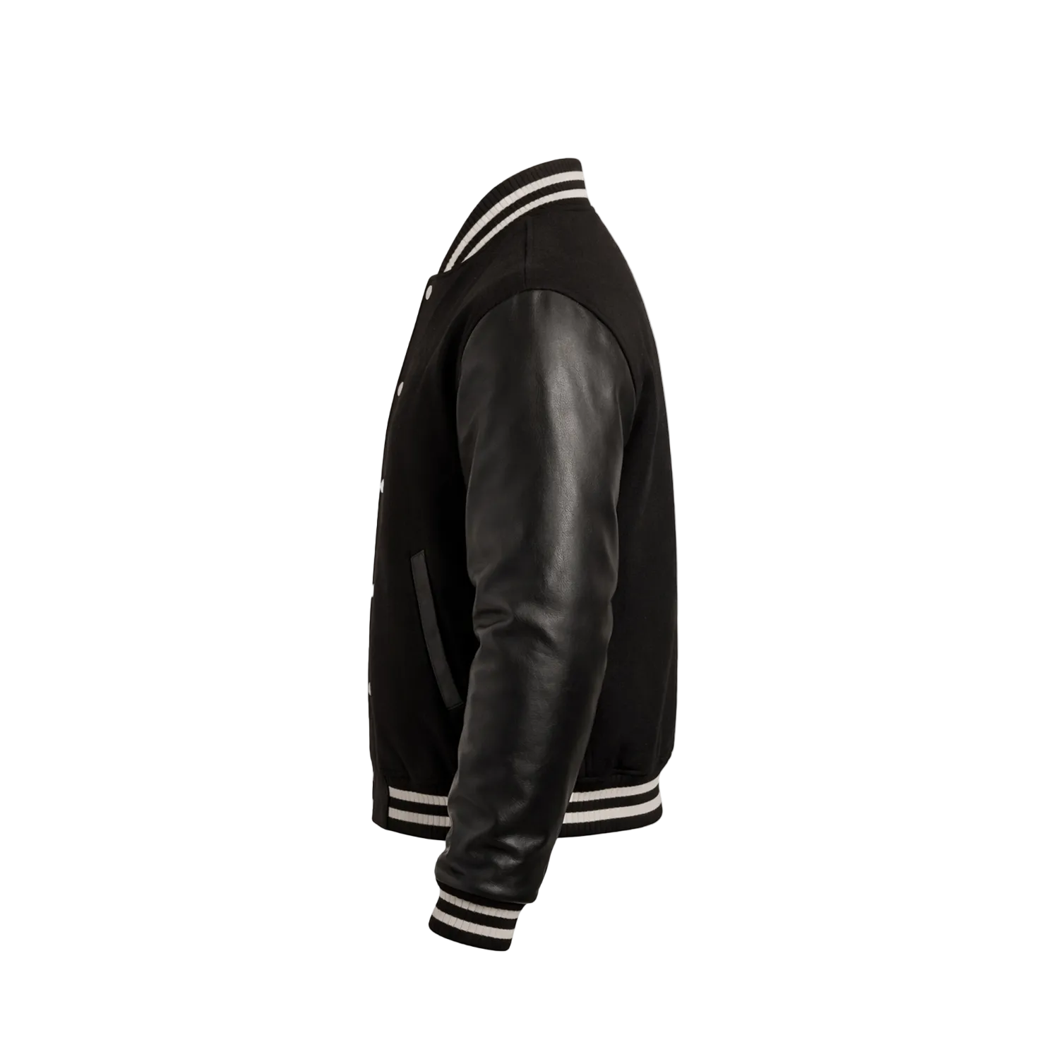 Men black letterman  varsity jacket