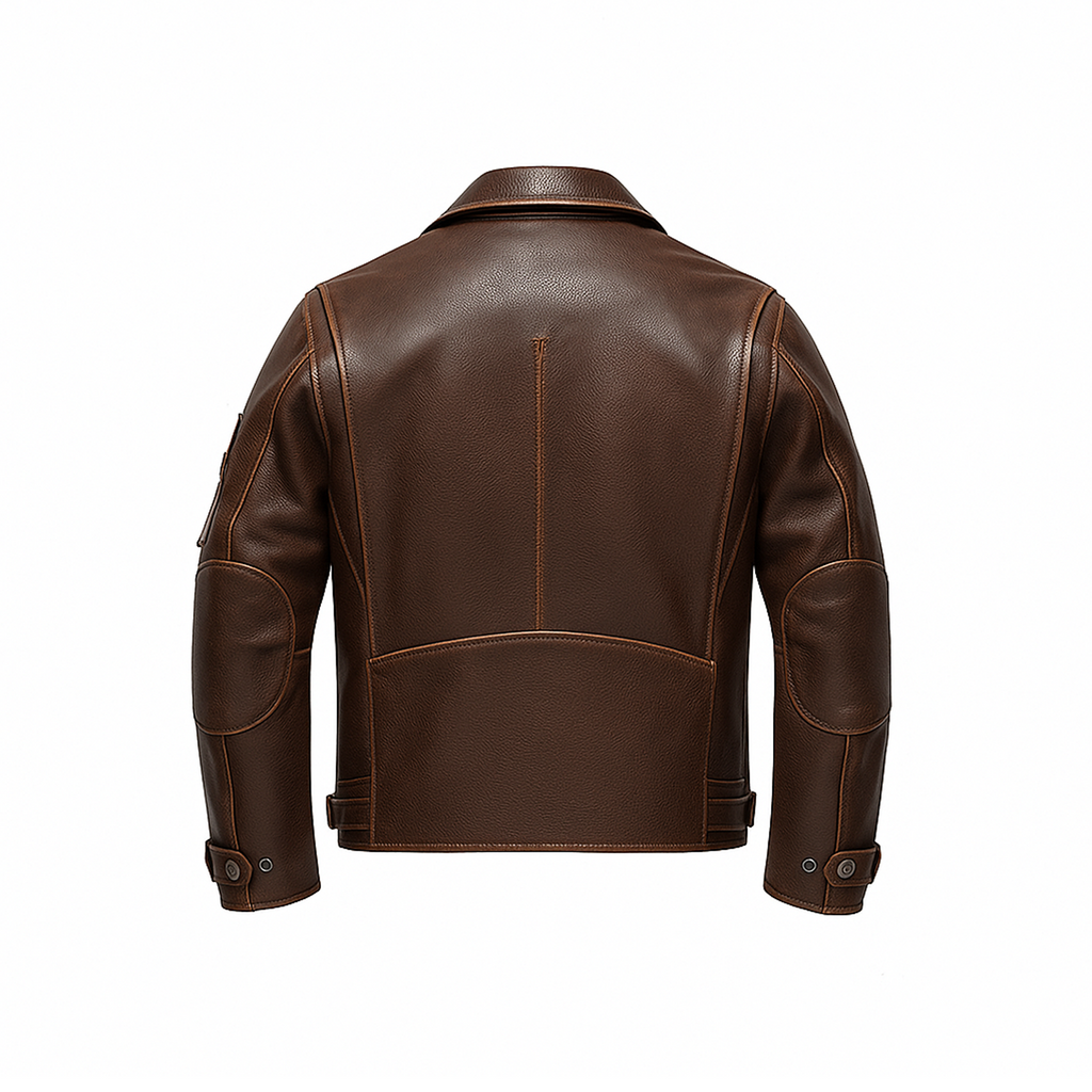 Men’s Vintage Cafe Racer Leather Jacket – Distressed Brown Biker Style