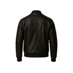 Men’s MA-1 Aviator Black Sheepskin Leather Flight Bomber Jacket