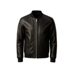 Men’s MA-1 Aviator Black Sheepskin Leather Flight Bomber Jacket