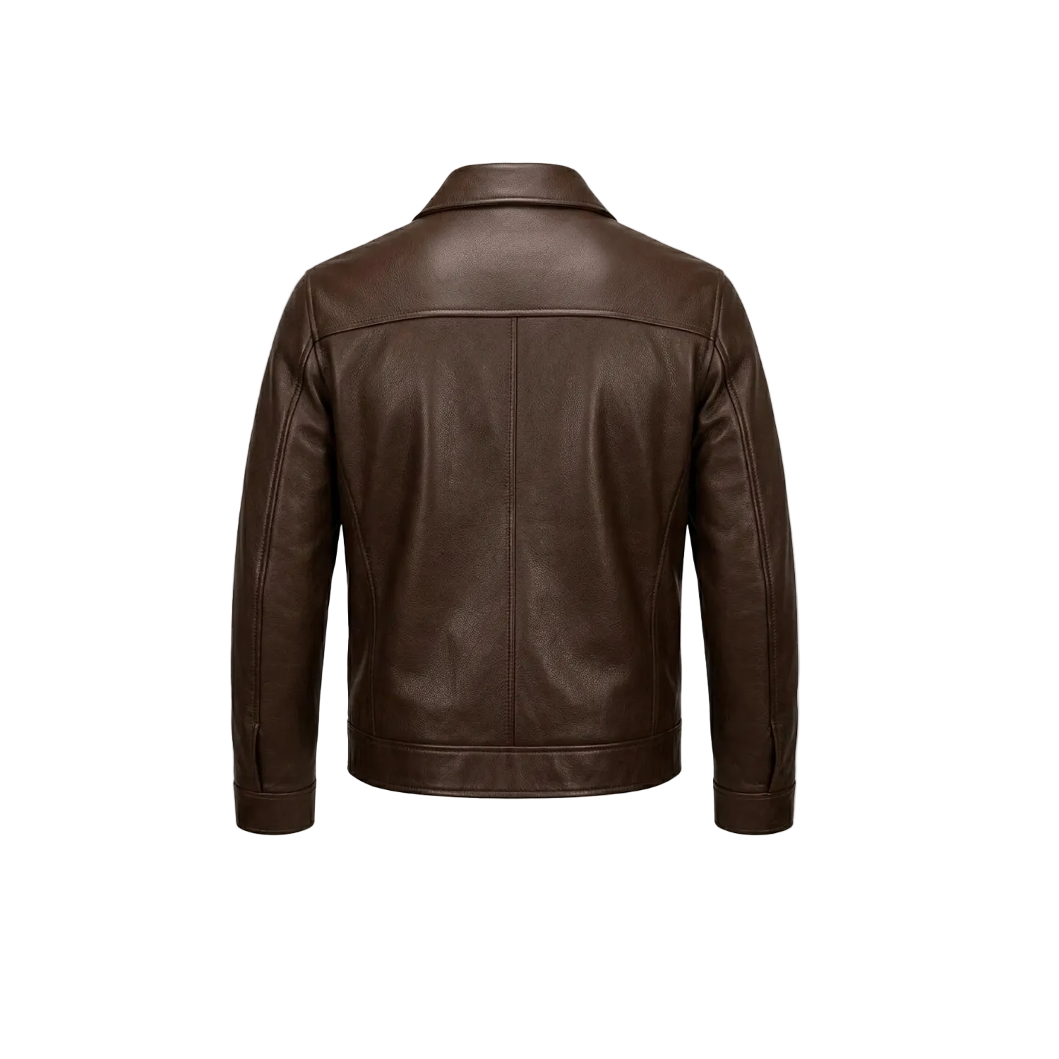 Men's Coffee Brown Leather Jacket Biker Coat