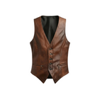 Men's Premium Distressed Brown Leather Vest