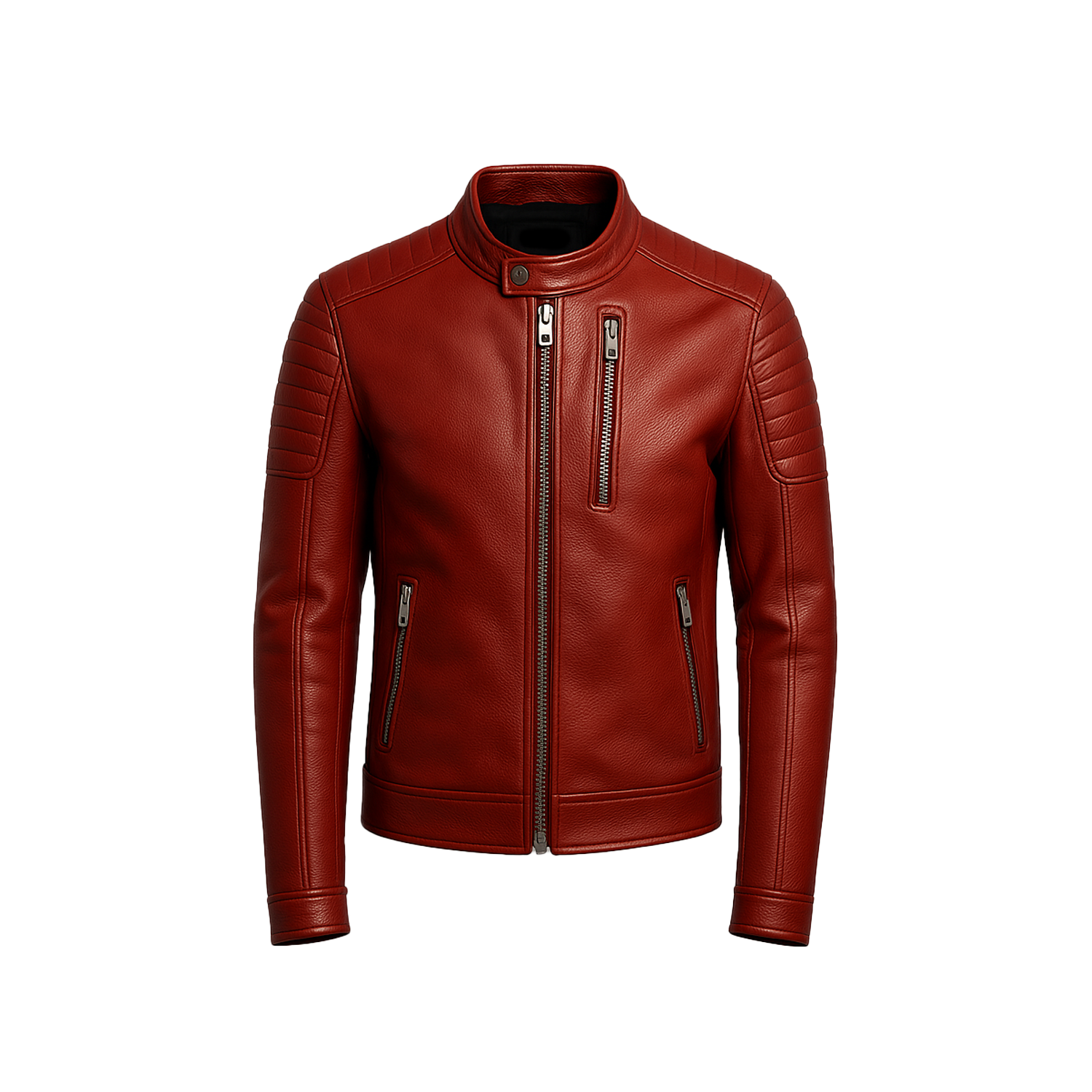 Men’s Genuine Lambskin Leather Biker Jacket