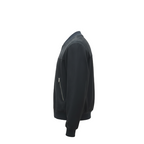 Classic Men's Suede Leather Bomber Jacket in Navy Blue | Minimalist Style