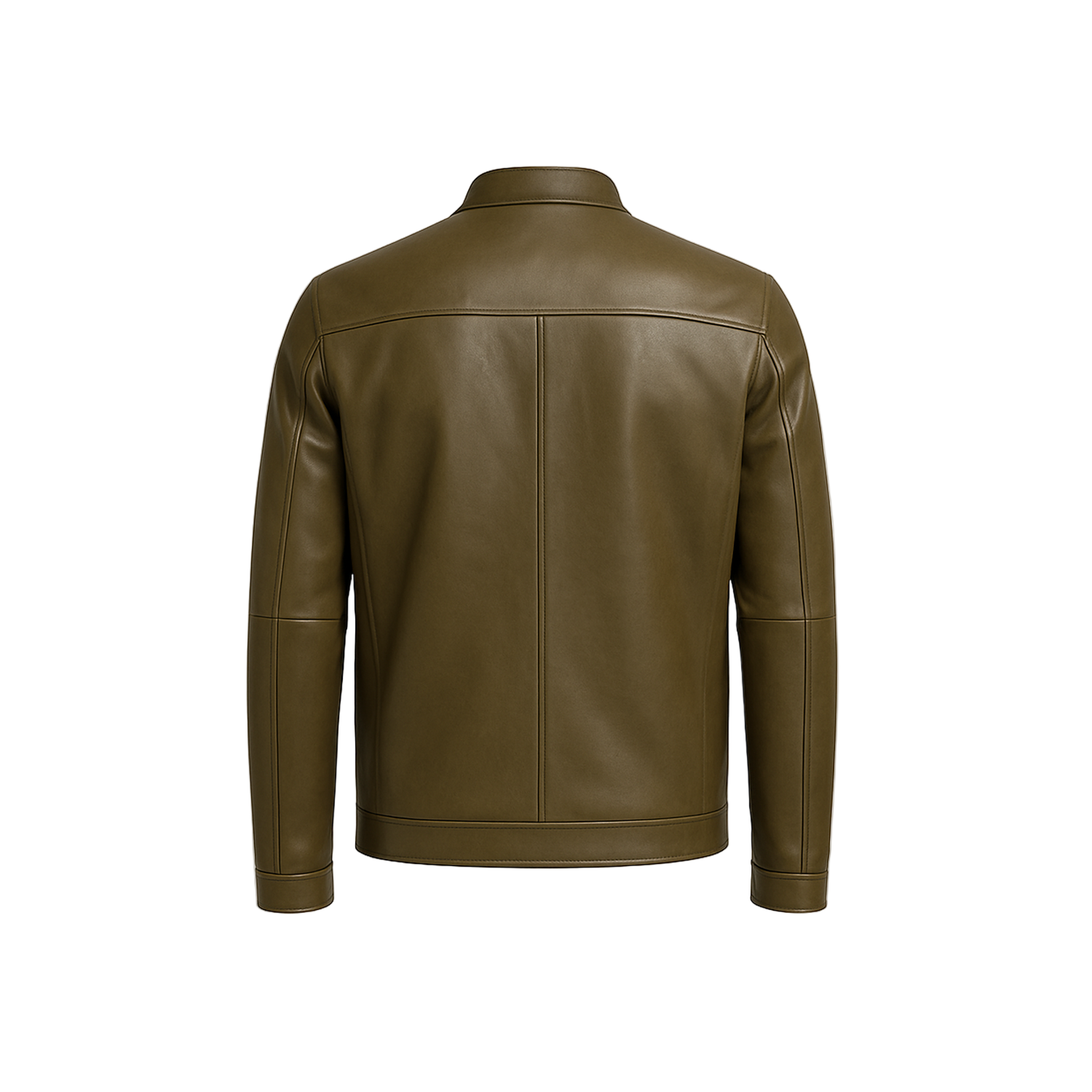 Brown leather jacket on a white background