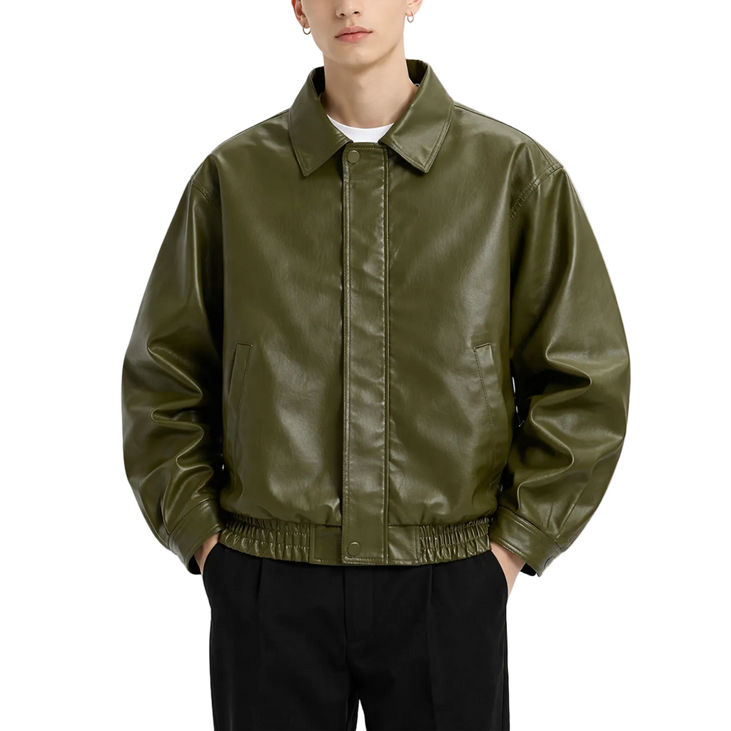 Vintage 90s oversized leather bomber jacket mens