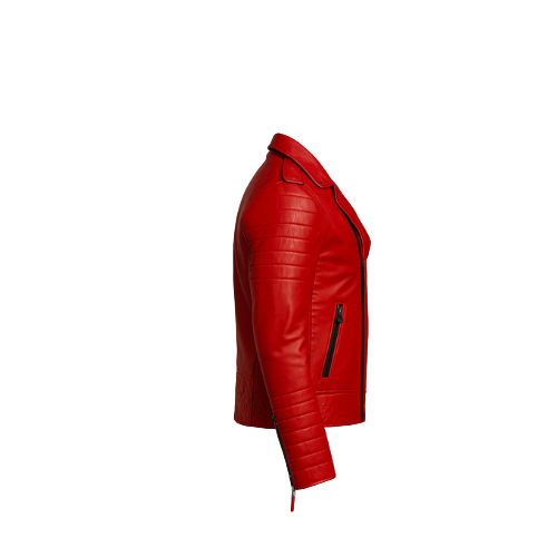 Red leather jacket on a white background