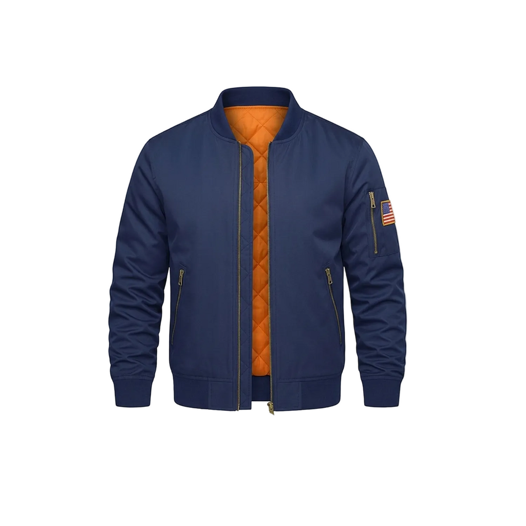 Men's Trending Navy Blue Bomber Jacket