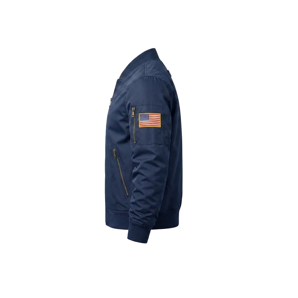 Men's Trending Navy Blue Bomber Jacket